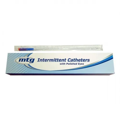 MTG Catheters - 71612 - MTG Coude Tip Intermittent Catheter, 12 Fr, Vinyl Catheter with Handling Sleeve