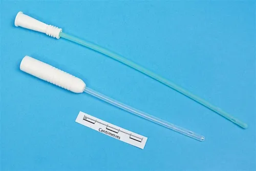 Hr Pharmaceuticals - MTG Catheters - 71112 - MTG Straight Tip Male Intermittent Catheter, 12 Fr, 16" Vinyl Catheter with Handling Sleeve