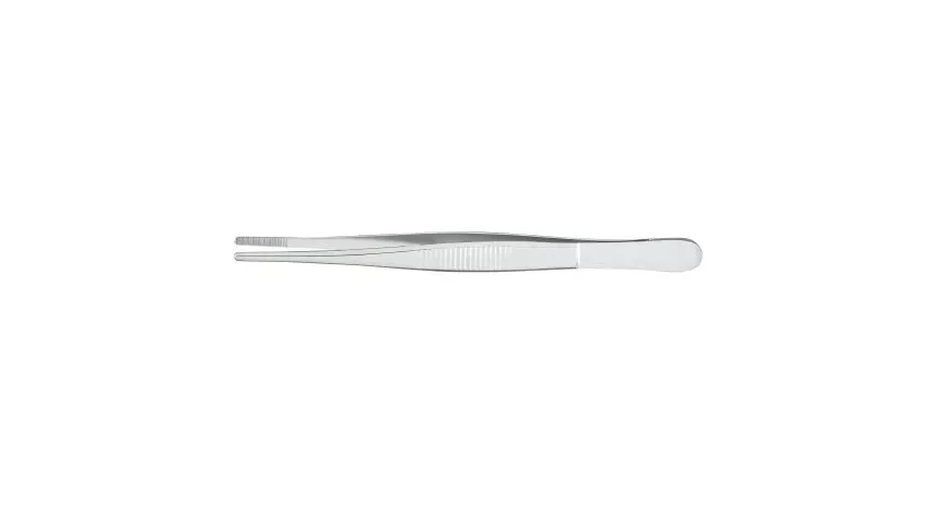 McKesson - 43-1-727 - Argent Dressing Forceps Argent 5 1/2 Inch Length Surgical Grade Stainless Steel NonSterile NonLocking Thumb Handle Straight Serrated Tips