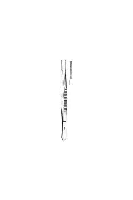Integra Lifesciences - 24-582 - Tissue Forceps Cooley 8 Inch Length Surgical Grade Stainless Steel NonSterile NonLocking Thumb Handle Straight Serrated Tip