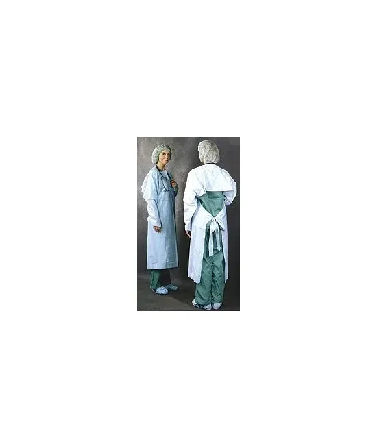 Busse Hospital Disposables - 235 - Protective Procedure Gown One Size Fits Most Blue NonSterile AAMI Level 3 Disposable