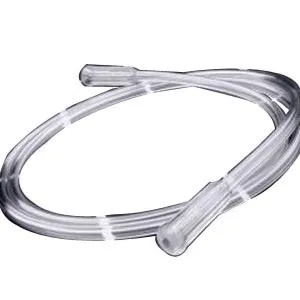 Salter Labs - Oxygen Tube - 2002-7-50 - 7' oxygen supply tube with 3/16" i.d. Three-channel safety tubing, clear, "ribbed" end piece with rounded & tapered edges, will not coil up on floor.