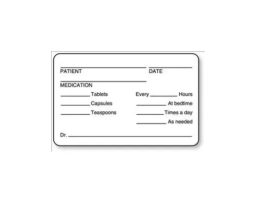 United Ad Label - UAL - ULFC403 - Pre-printed Label Ual Advisory Label White Paper Patient_date_medication_ Black Medication Instruction 1-3/4 X 2-3/4 Inch